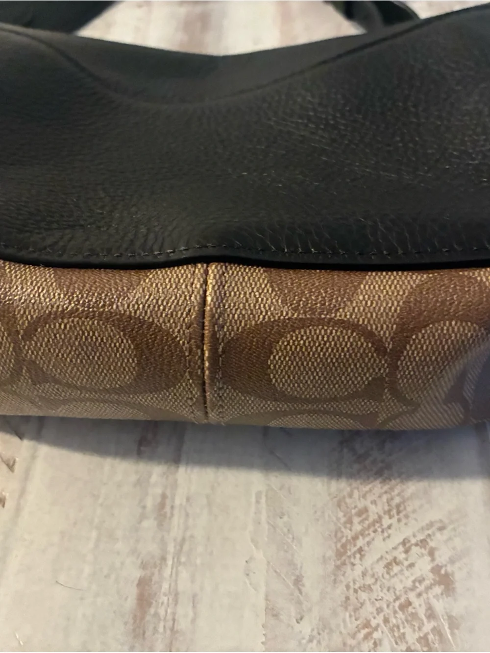 Coach Jet Messenger bag  black leather and monogrammed body NWOT